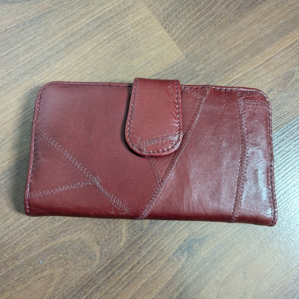 Vintage Burgundy Ambassador Design Leather Wallet